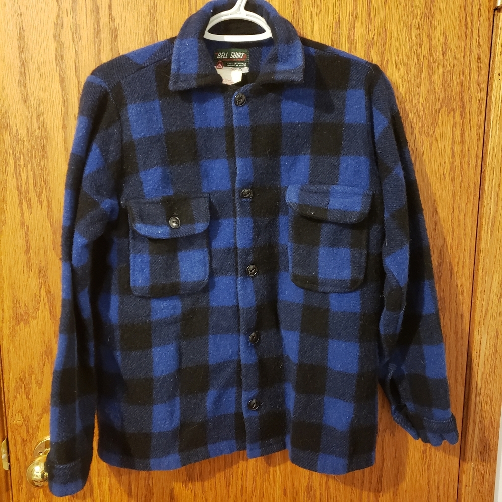 Vintage Plaid Wool Blend Coat
